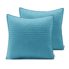 Set 2 huse perne decorative matlasate stil modern, Softa, 70 g/m2, Albastru celest