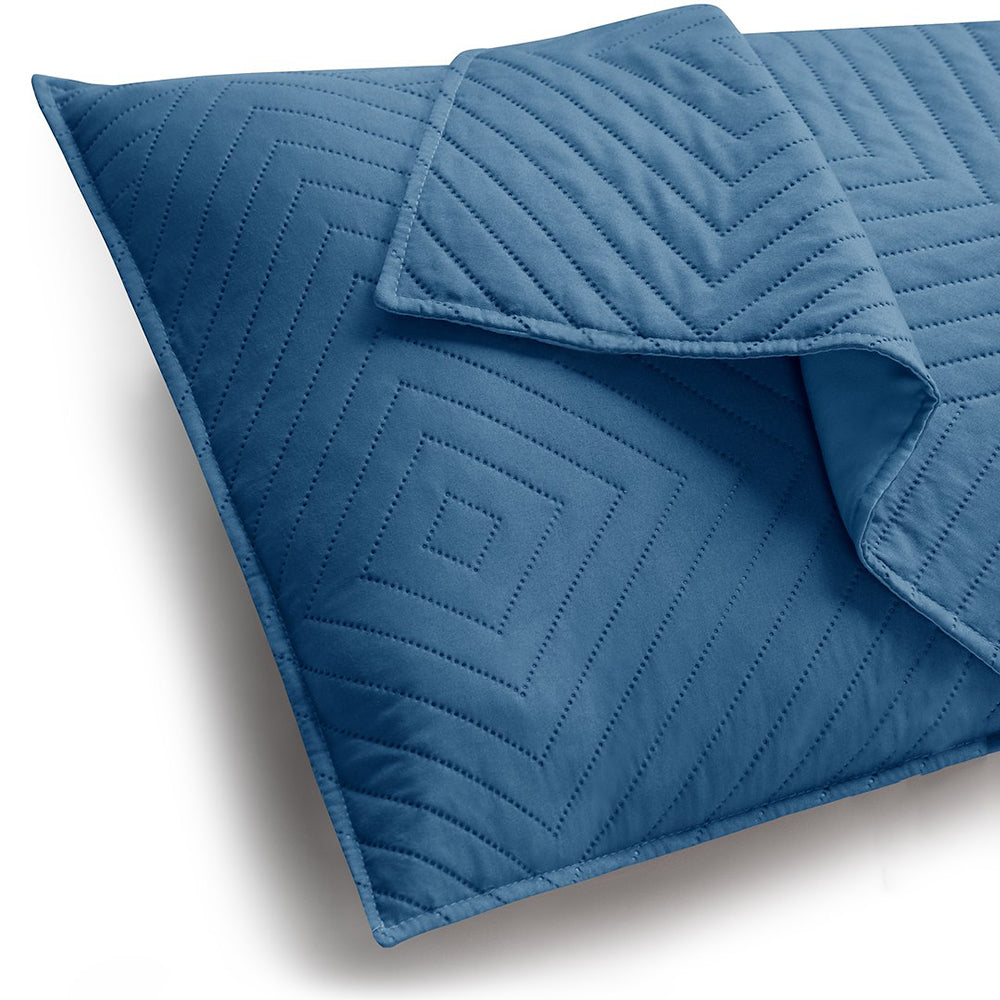 Set 2 huse perne decorative matlasate stil modern, Softa, 70 g/m2, Albastru denim