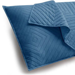 Set 2 huse perne decorative matlasate stil modern, Softa, 70 g/m2, Albastru denim