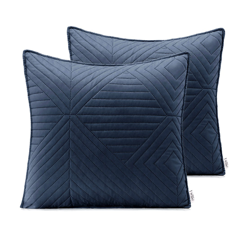 Set 2 huse perne decorative matlasate stil modern, Softa, 70 g/m2, Albastru inchis