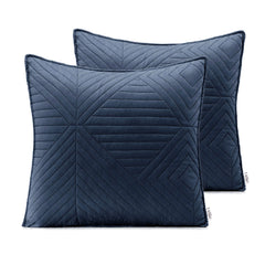 Set 2 huse perne decorative matlasate stil modern, Softa, 70 g/m2, Albastru inchis
