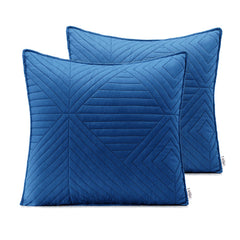 Set 2 huse perne decorative matlasate stil modern, Softa, 70 g/m2, Albastru