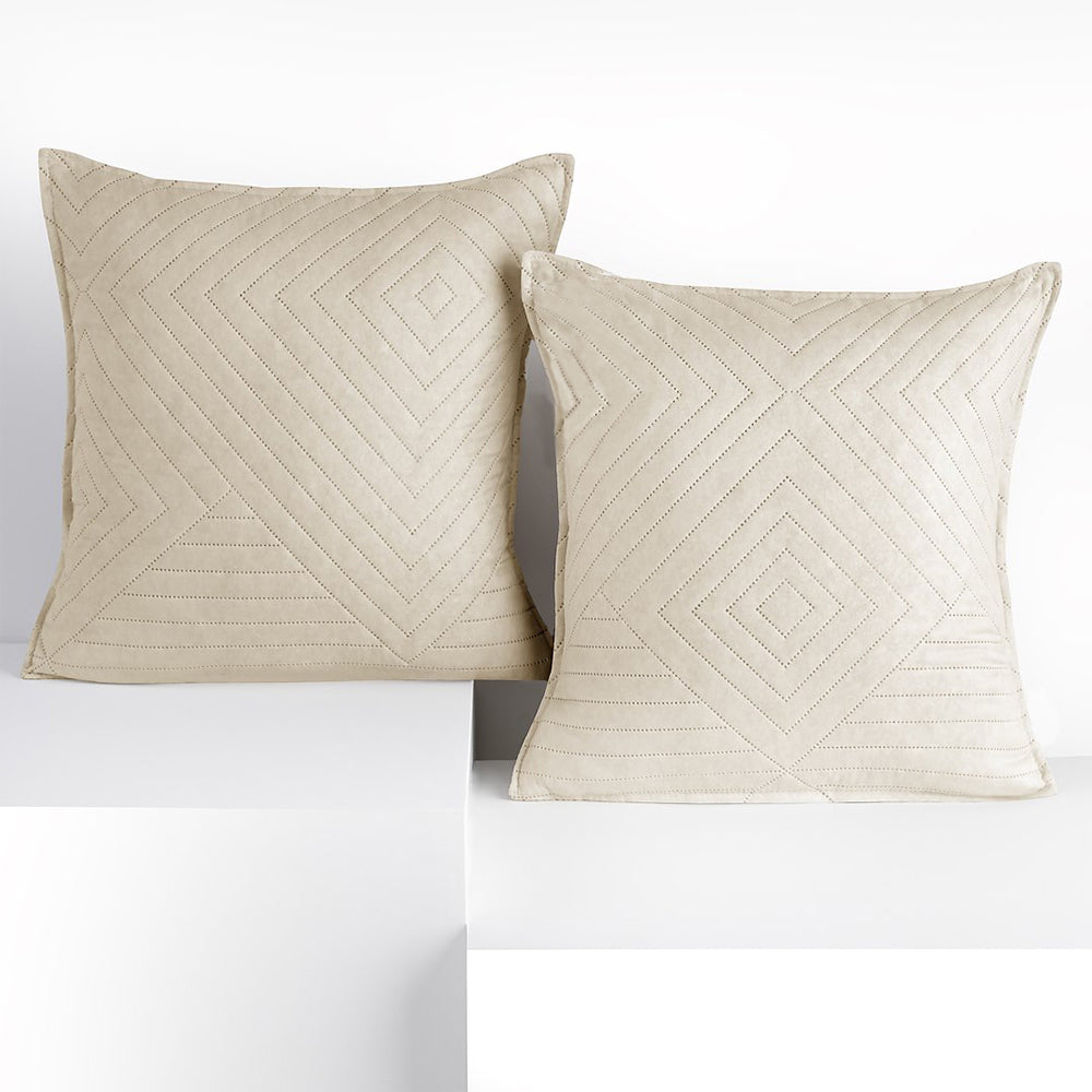 Set 2 huse perne decorative matlasate stil modern, Softa, 70 g/m2, Bej