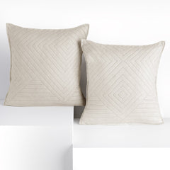 Set 2 huse perne decorative matlasate stil modern, Softa, 70 g/m2, Bej deschis