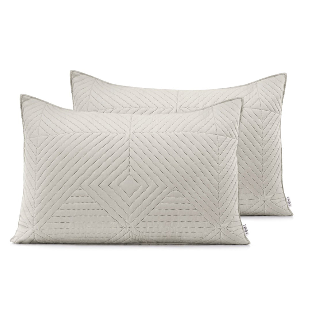 Set 2 huse perne decorative matlasate stil modern, Softa, 70 g/m2, Crem