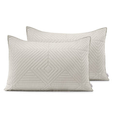 Set 2 huse perne decorative matlasate stil modern, Softa, 70 g/m2, Crem