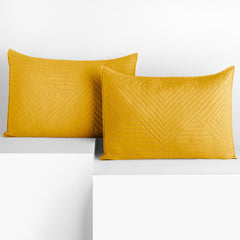 Set 2 huse perne decorative matlasate stil modern, Softa, 70 g/m2, Galben