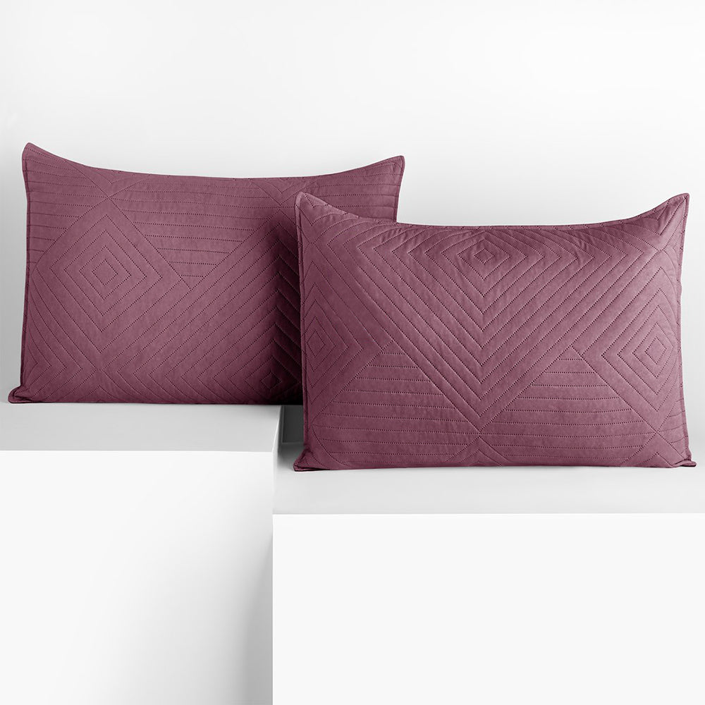 Set 2 huse perne decorative matlasate stil modern, Softa, 70 g/m2, Mauve