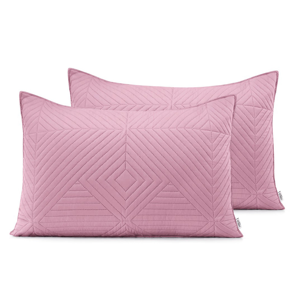 Set 2 huse perne decorative matlasate stil modern, Softa, 70 g/m2, Roz pudrat
