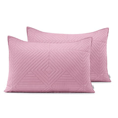 Set 2 huse perne decorative matlasate stil modern, Softa, 70 g/m2, Roz pudrat