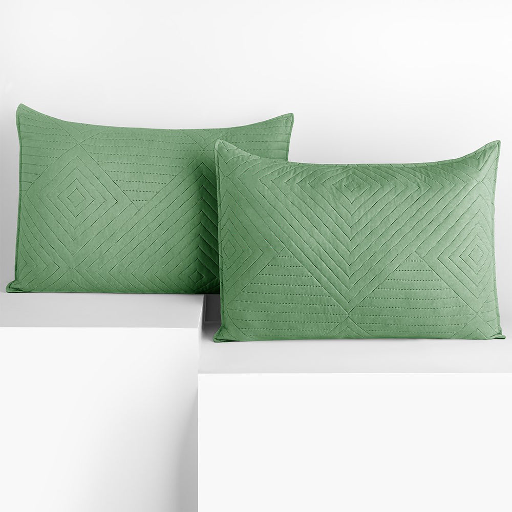 Set 2 huse perne decorative matlasate stil modern, Softa, 70 g/m2, Verde jad