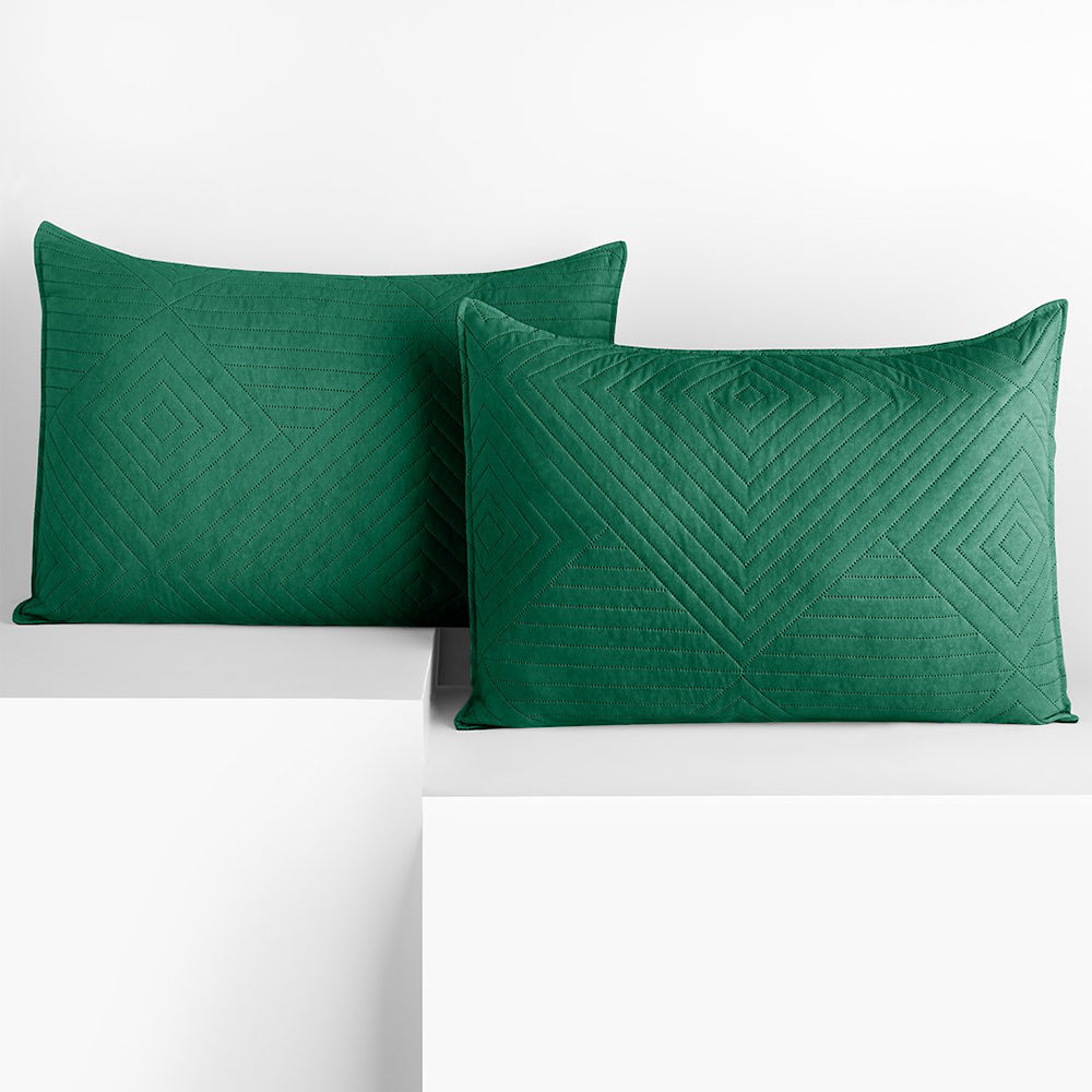 Set 2 huse perne decorative matlasate stil modern, Softa, 70 g/m2, Viridian