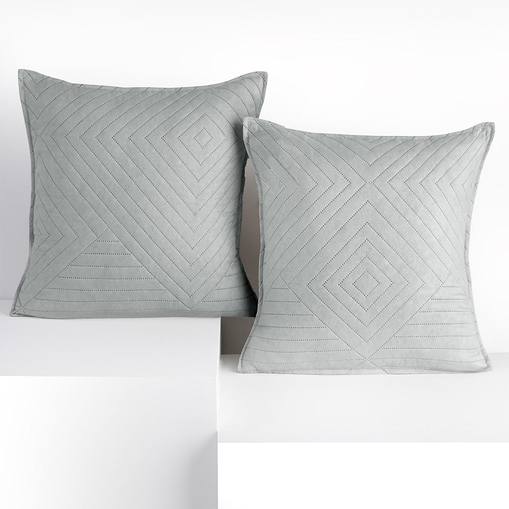 Set 2 huse perne decorative matlasate stil modern, Softa, 70 g/m2, Gri deschis