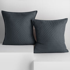 Set 2 huse perne decorative matlasate stil modern, Softa, 70 g/m2, Gri inchis