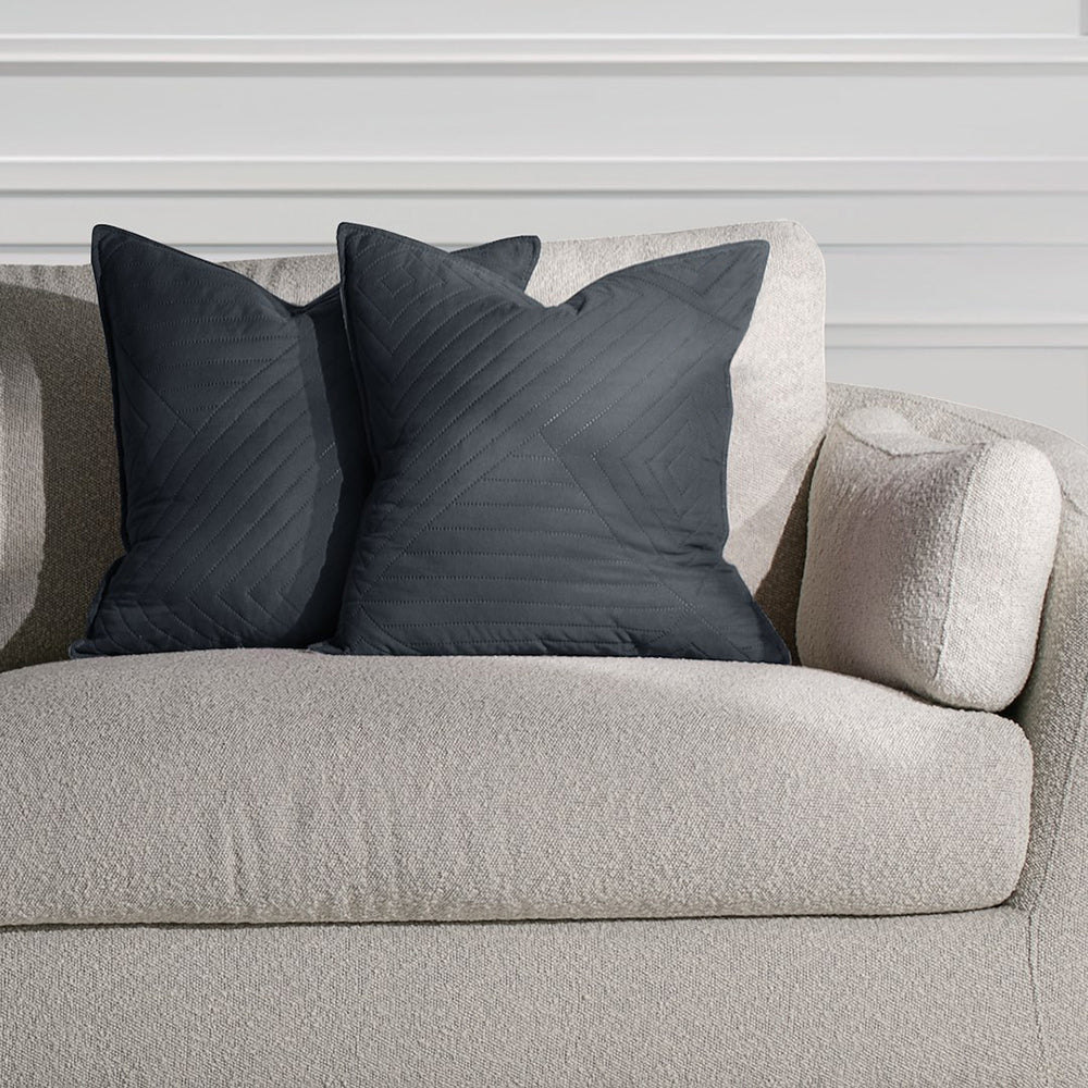 Set 2 huse perne decorative matlasate stil modern, Softa, 70 g/m2, Gri inchis