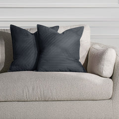 Set 2 huse perne decorative matlasate stil modern, Softa, 70 g/m2, Gri inchis