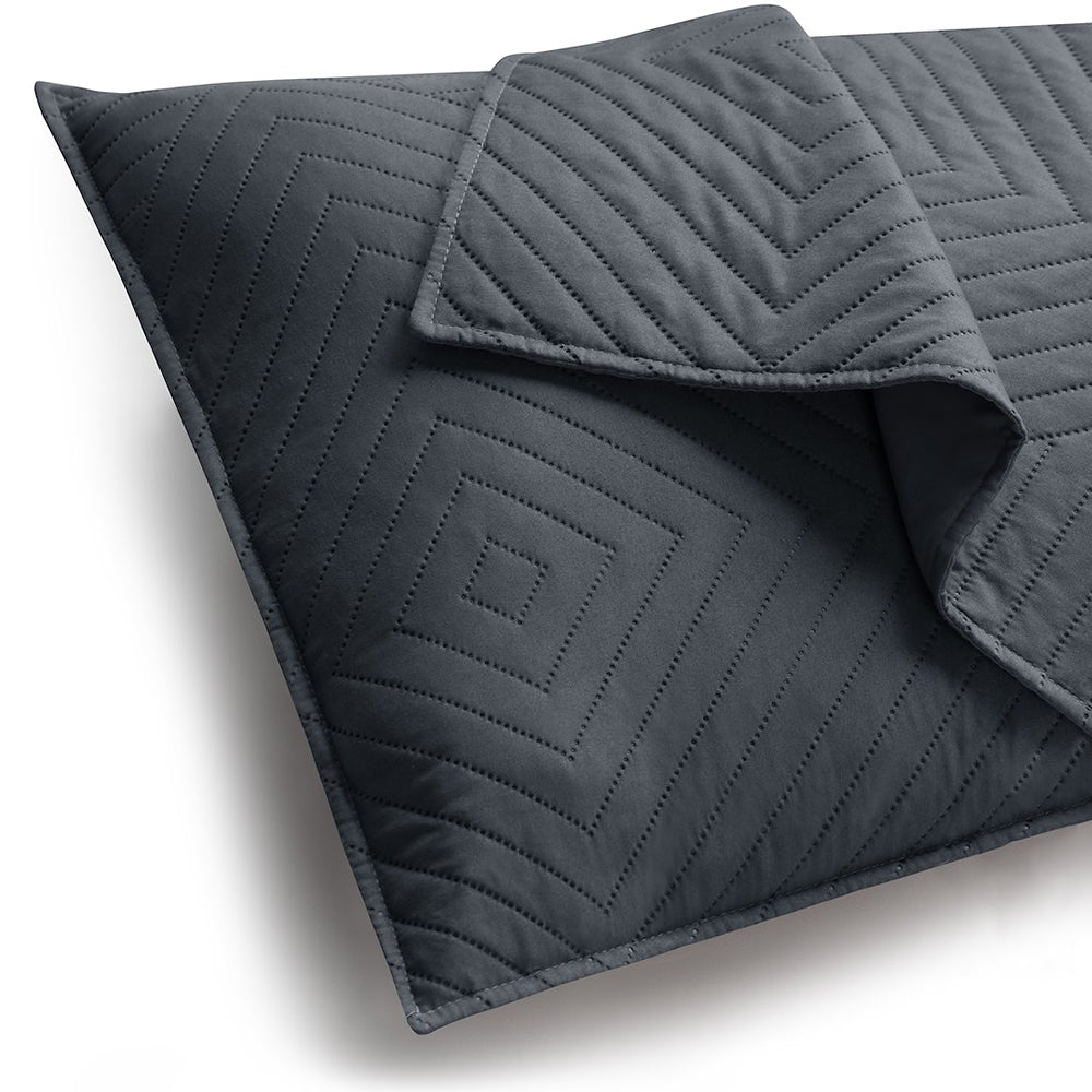 Set 2 huse perne decorative matlasate stil modern, Softa, 70 g/m2, Gri inchis