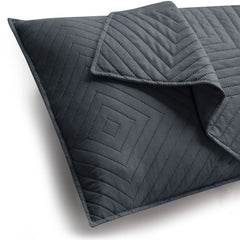 Set 2 huse perne decorative matlasate stil modern, Softa, 70 g/m2, Gri inchis