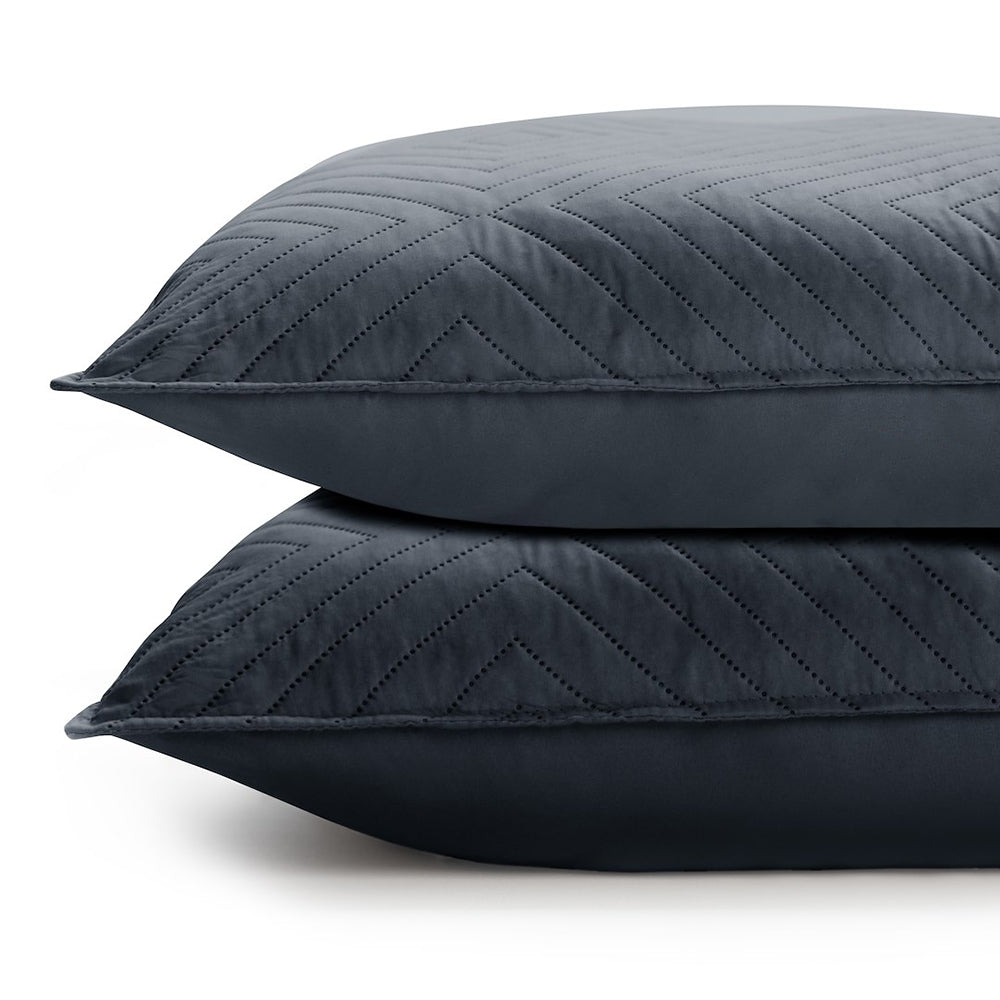 Set 2 huse perne decorative matlasate stil modern, Softa, 70 g/m2, Gri inchis