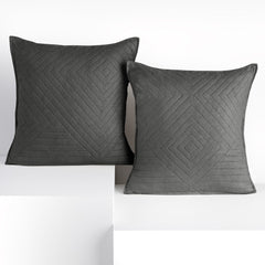 Set 2 huse perne decorative matlasate stil modern, Softa, 70 g/m2, Gri