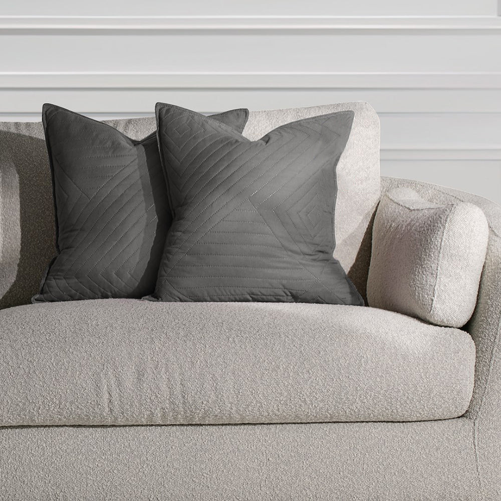 Set 2 huse perne decorative matlasate stil modern, Softa, 70 g/m2, Gri