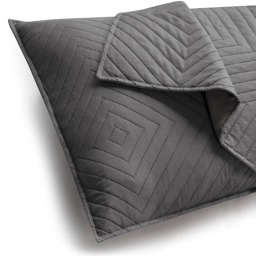 Set 2 huse perne decorative matlasate stil modern, Softa, 70 g/m2, Gri
