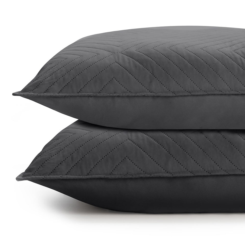 Set 2 huse perne decorative matlasate stil modern, Softa, 70 g/m2, Gri