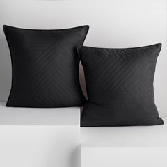 Set 2 huse perne decorative matlasate stil modern, Softa, 70 g/m2, Negru