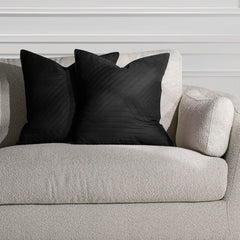 Set 2 huse perne decorative matlasate stil modern, Softa, 70 g/m2, Negru