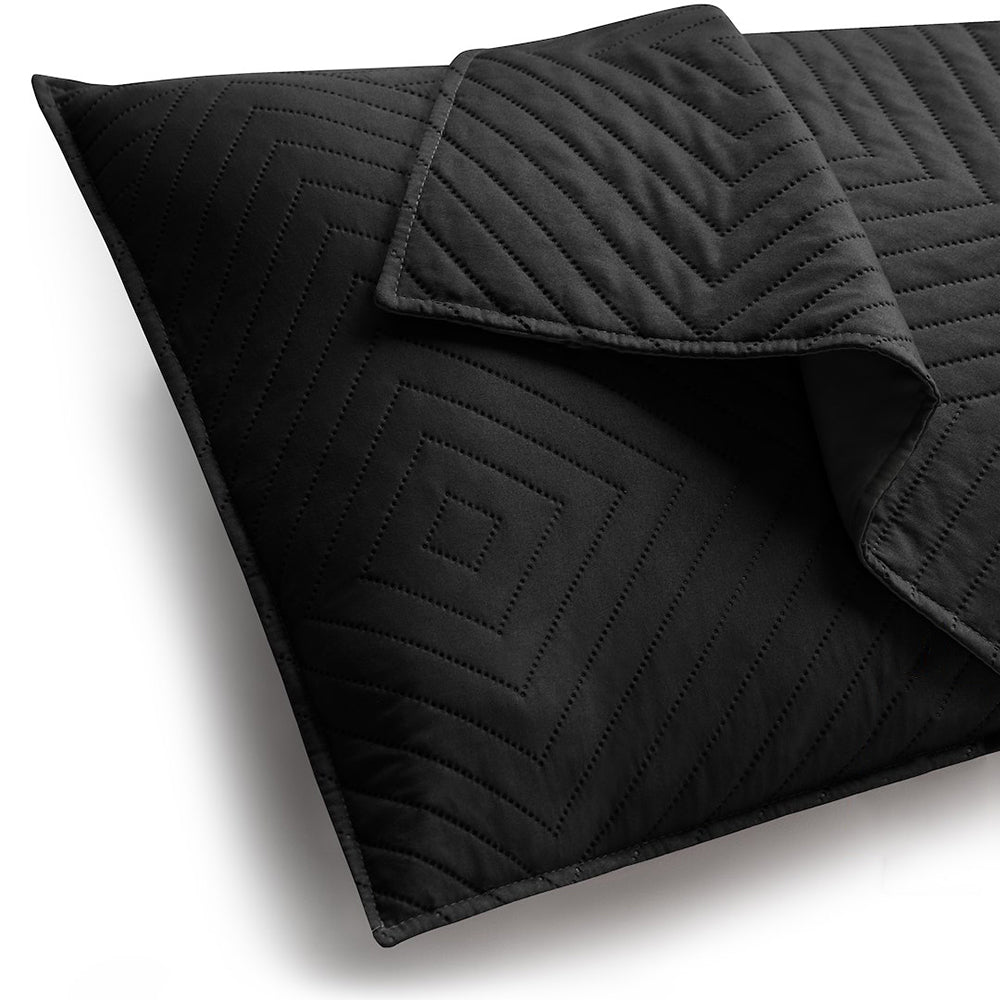 Set 2 huse perne decorative matlasate stil modern, Softa, 70 g/m2, Negru