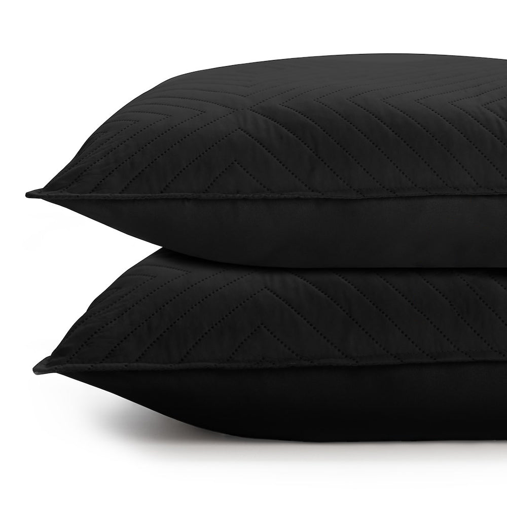 Set 2 huse perne decorative matlasate stil modern, Softa, 70 g/m2, Negru