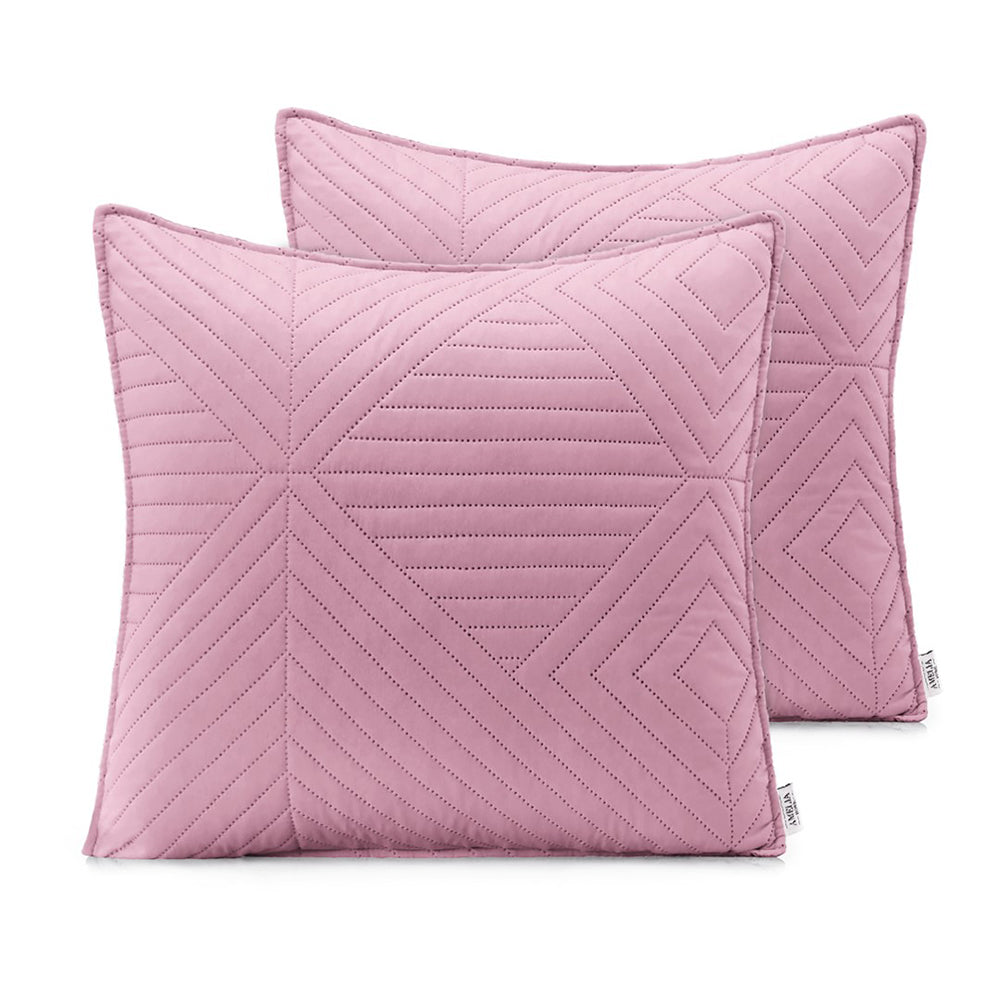 Set 2 huse perne decorative matlasate stil modern, Softa, 70 g/m2, Roz pudrat