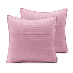 Set 2 huse perne decorative matlasate stil modern, Softa, 70 g/m2, Roz pudrat