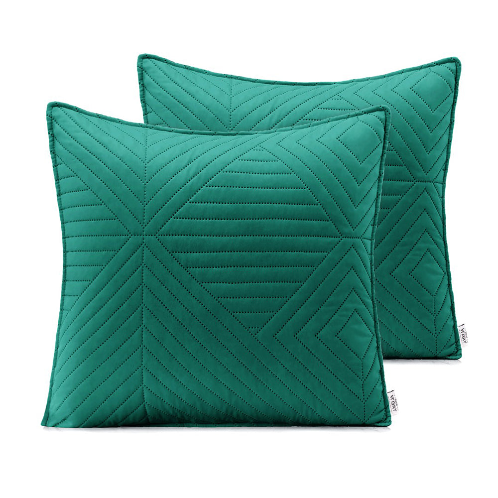 Set 2 huse perne decorative matlasate stil modern, Softa, 70 g/m2, Verde