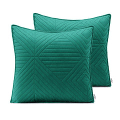 Set 2 huse perne decorative matlasate stil modern, Softa, 70 g/m2, Verde
