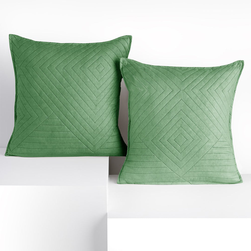 Set 2 huse perne decorative matlasate stil modern, Softa, 70 g/m2, Verde jad