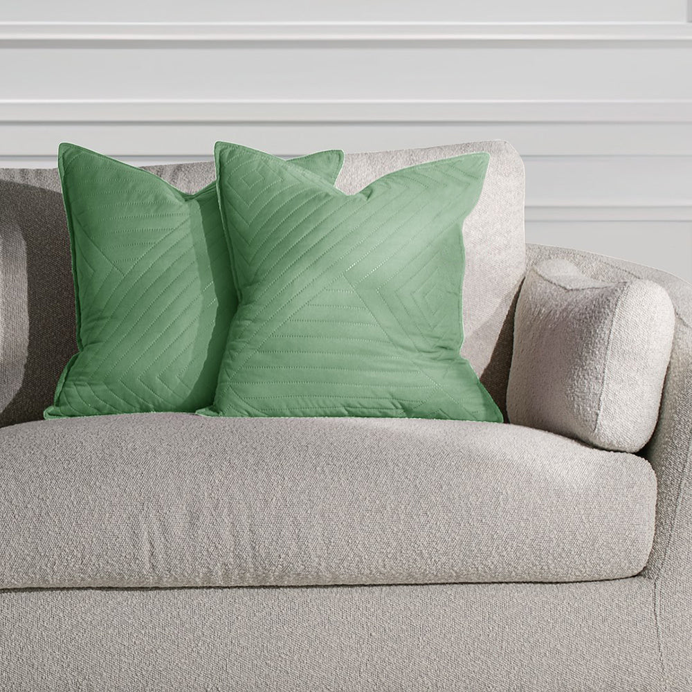 Set 2 huse perne decorative matlasate stil modern, Softa, 70 g/m2, Verde jad