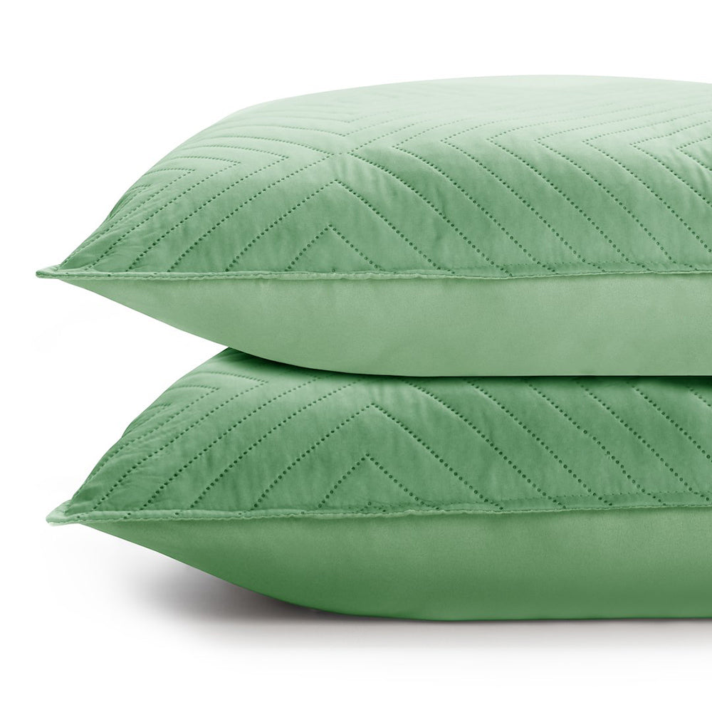 Set 2 huse perne decorative matlasate stil modern, Softa, 70 g/m2, Verde jad