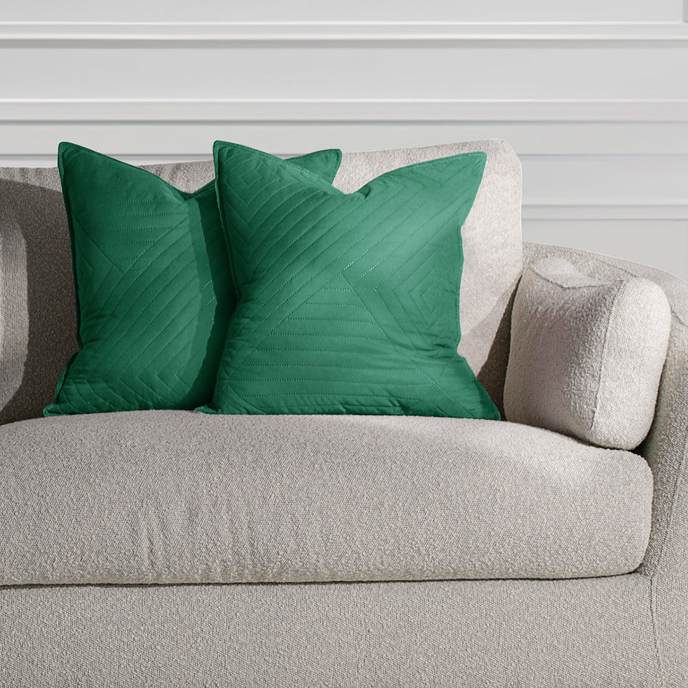 Set 2 huse perne decorative matlasate stil modern, Softa, 70 g/m2, Viridian
