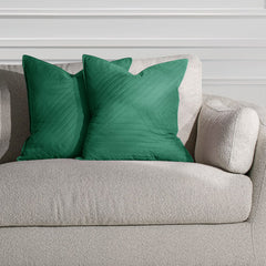 Set 2 huse perne decorative matlasate stil modern, Softa, 70 g/m2, Viridian