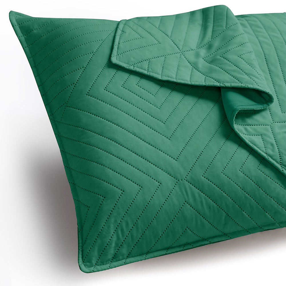 Set 2 huse perne decorative matlasate stil modern, Softa, 70 g/m2, Viridian