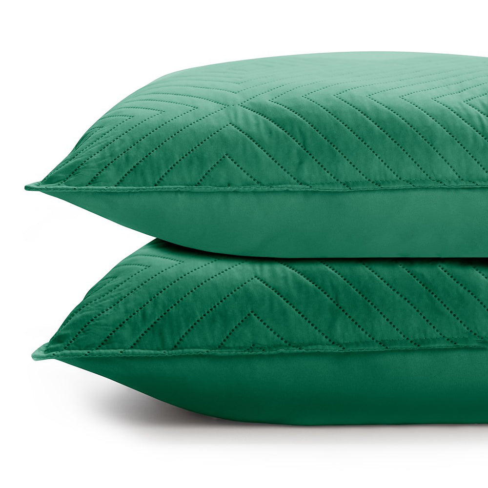 Set 2 huse perne decorative matlasate stil modern, Softa, 70 g/m2, Viridian