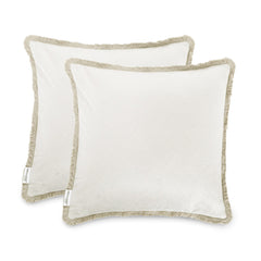 Set 2 huse perne decorative din catifea model clasic, Clear, 215 g/m2, Cappuccino