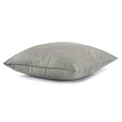 Set 2 huse perne decorative din catifea model pene de paun, 220 g/m2, Gri