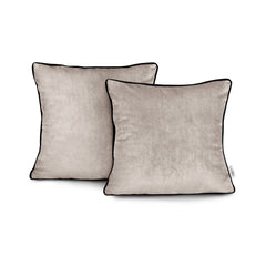 Set 2 huse perne decorative din catifea stil modern, Velvet, 220 g/m2, Bej
