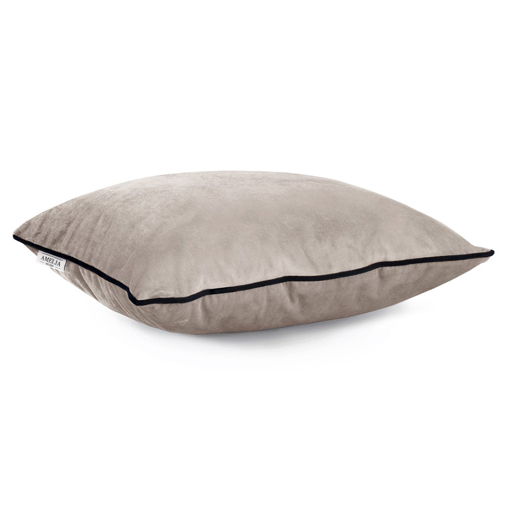 Set 2 huse perne decorative din catifea stil modern, Velvet, 220 g/m2, Bej