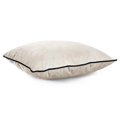 Set 2 huse perne decorative din catifea stil modern, Velvet, 220 g/m2, Crem