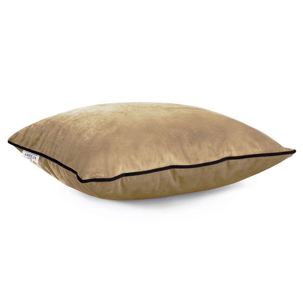 Set 2 huse perne decorative din catifea stil modern, Velvet, 220 g/m2, Galben