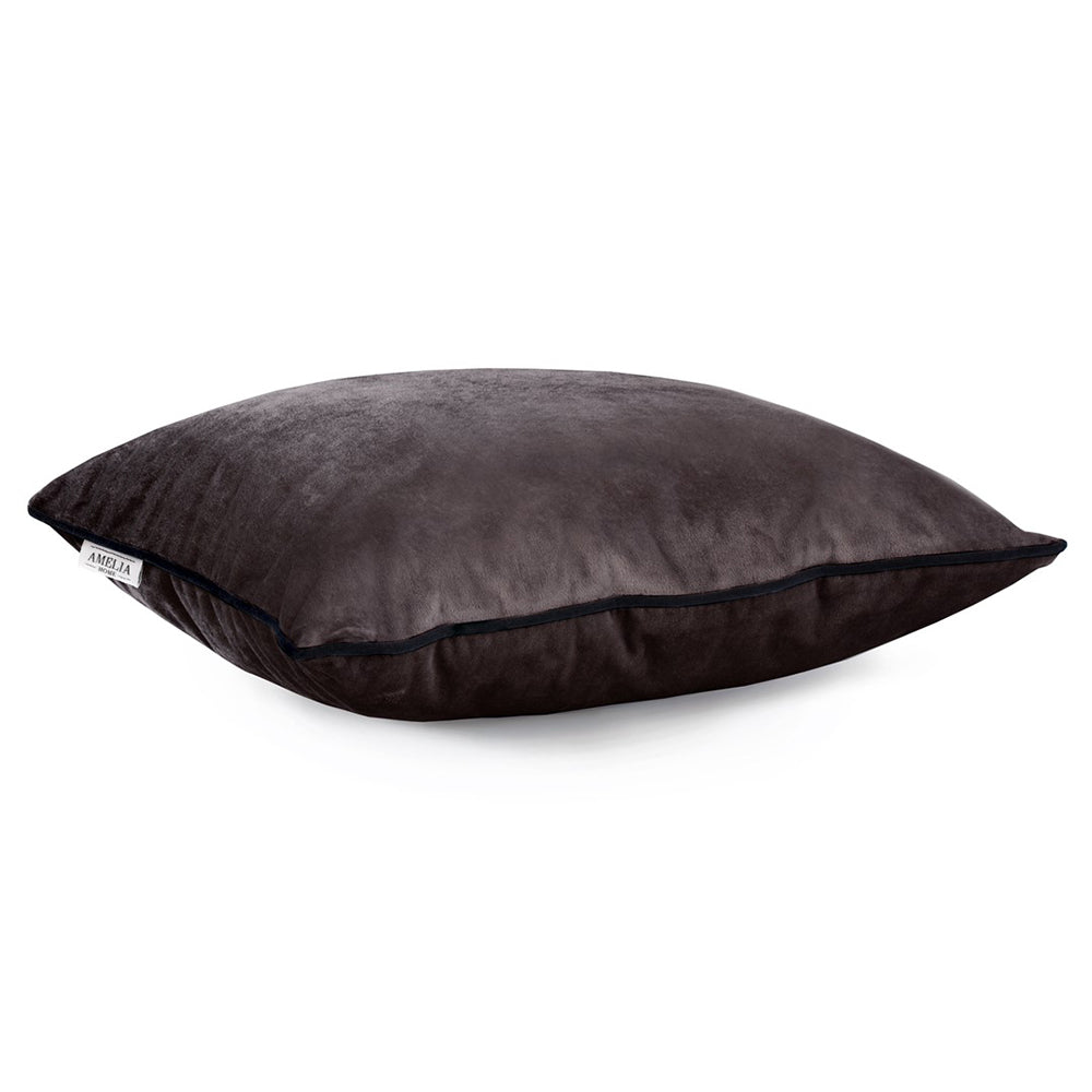 Set 2 huse perne decorative din catifea stil modern, Velvet, 220 g/m2, Maro