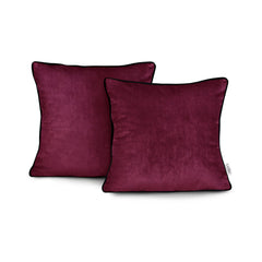 Set 2 huse perne decorative din catifea stil modern, Velvet, 220 g/m2, Rosu